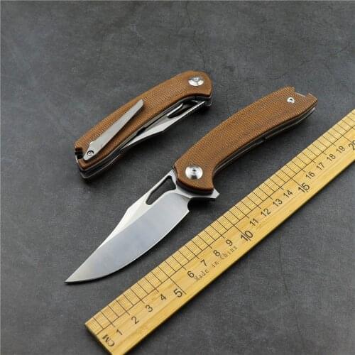M390 steel outdoor camping pocket folding knife TC4 titanium and flax handle sharp edge high hardness EDC tool fruit knife