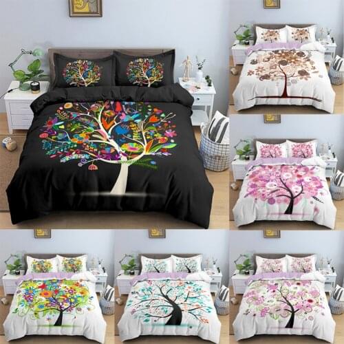 3D Life of Tree Bedding Set Duvet Cover Set Queen King Home Textile Bedroom Decor Kids Comforter Quilt Cover Bedclothes