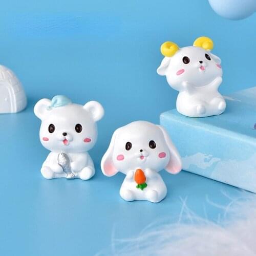 Cute Pet Paradise Micro Landscape Cake Car DIY Resin Ornaments Cute Animal Rabbit Dinosaur Crafts Animation Derivatives