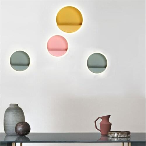 Nordic Circular Rack Wall Lamp Bedroom Bedside Bathroom Mirror Headlight Lamps Led Study Dining Room Wall Lights Fixtures