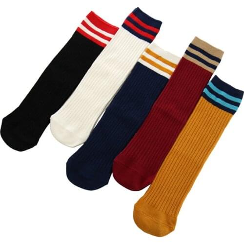 New Women Sport Tube Long Stockings Striped Solid Cotton Winter Girls Soccer Baseball Piles High Over Knee Solid Hockey Vertical