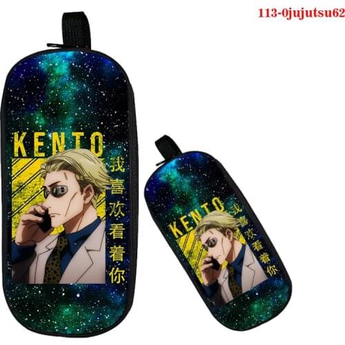 New Stationery 3D Print Jujutsu Kaisen Pen Bag Anime Large Capacity Pencil Pouch Stationery Cartoon Multifunctional Make Up Box