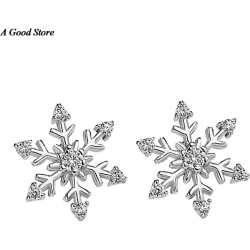 New Fashion Crystal Earring New Earring Cute Snowflake Earrings For Women Jewelry Christmas Gift