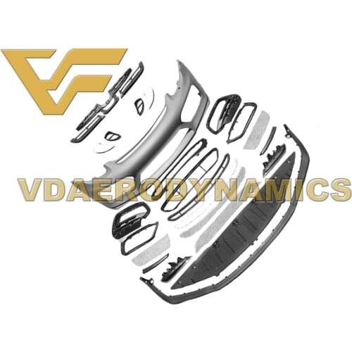 Suitable For 13-15 981 Porsche Cayman Boxster VAD-GT4 PP Material Full Body Kit Front Bumper Rear Lip Diffuser Led Running Light