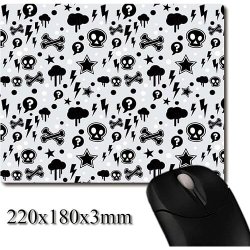 Simple skull stars lightning pattern printed Heavy weaving anti-slip rubber pad office mouse pad Coaster Party favor gifts