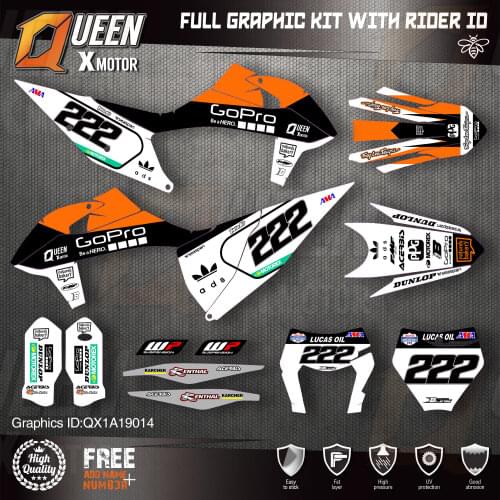 QUEEN X MOTOR Custom Team Graphics Decals Stickers Kit For KTM 2019 2020 SX SXF , 2020 2021 EXC XC-W EXC-F 014