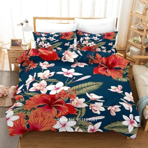 Pink Grey Flowers Green Leaves Bedclothes Soft Bedding, Womens Room Double Bed Home Comfortable Down Quilt Cover and Pillowcase