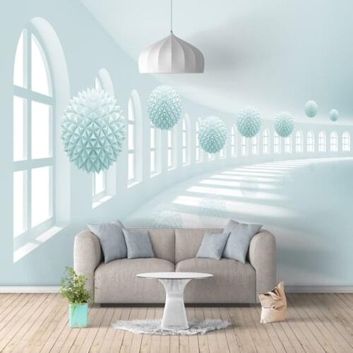 Modern Simple 3D Space Expansion Art Mural Wallpaper Living Room Bedroom Background Wall Paper For Wall 3 D Papel De Parede Sala