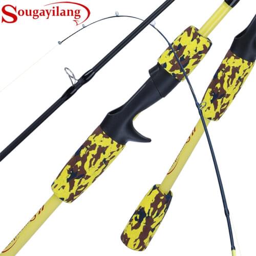 Sougayilang 1.7M Spinning Casting Hand 3 Sections Lure Fishing Rod Ultralight Weight Carbon Fiber Fishing Pole Fishing Pesca