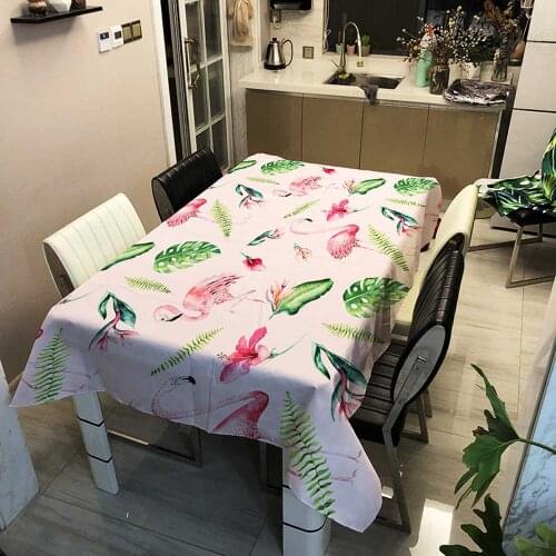 Vintage Flamingo Tablecloth Horn Horse Heart Rectangular Household Wedding Party Event Banquet Household Decoration Table Cover