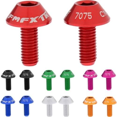 Aluminum Alloy Bike Water Bottle Cage Allen Key Bolt 5 x 12mm Screws Water Bottle Rack Accessories 7 Colors