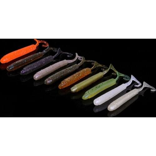 WALK FISH Single Tail Soft Bait 60mm 80mm 100mm Worm Grubs Silicone Fishing Lure isca artificial Bass Fishing Tackle Pesca