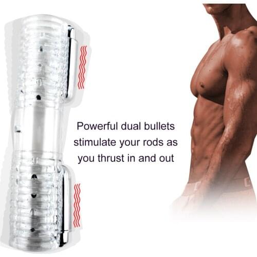 YEAIN Adult Sex Toy For Men Penis Massager With 2 Caps Male Masturbator Gay Couple Vibrator For Man Sex Product Double Stroker