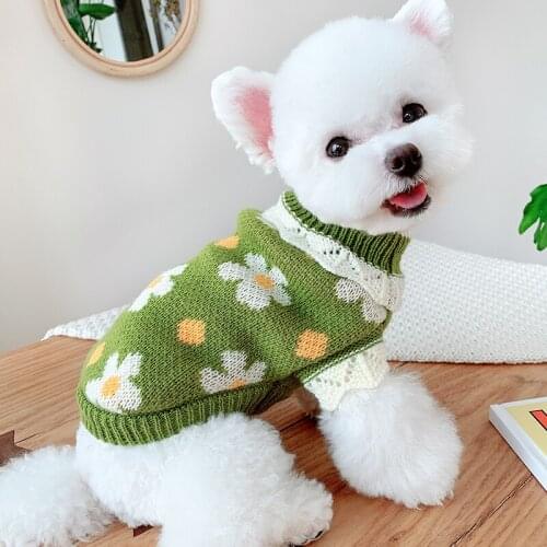 Pet Dog Sweater Coat Winter Dog Clothes Knit Apparel Cat Yorkie Pomeranian Schnauzer Poodle French Bulldog Clothing Outfit 2020