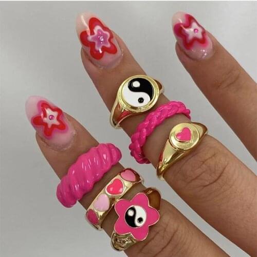 2021 Personality New Love Adjustable Ring For Woman Ins Cute Fun Fashion Simple Jewelry Gift Banquet Can Be Worn