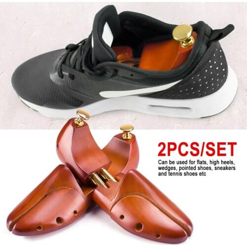 1Pair Wooden Shoes Tree Shoe Stretcher Rack Wood Adjustable Flats Pumps Boots Heels Expander Trees Size 37-48 Man Women