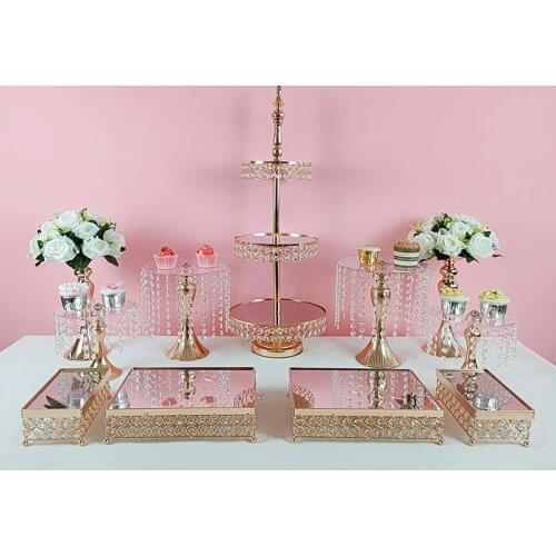 11pcs/lot Cupcake stand crystal Acrylic plate decorations Dessert Pedestal wedding Party Display cake tray