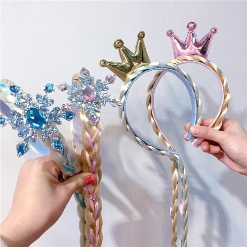 12 Styles Kids Girls Blonde Cosplay Weaving Braid Tangled Rapunzel Princess Headband Hair Accesorries Girl Wig Headwear