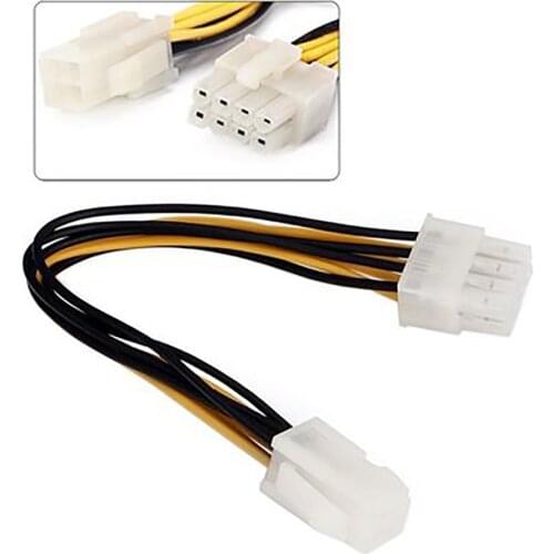 18cm ATX 4 Pin Male to 8 Pin Female EPS Power Cable Cord Adapter CPU Power Supply Wire Computer Cables Connectors #1010