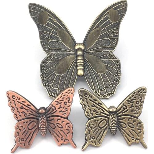 1x Zinc Alloy Vintage Bronze Butterfly Handle Cabinet Drawer Cupboard Wardrobe Door Knobs pulls S/L