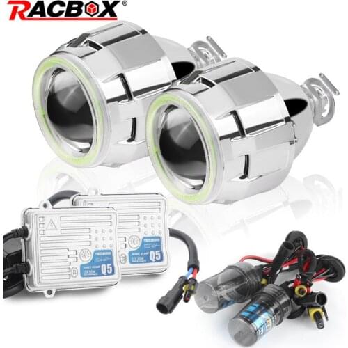 2.5 inch Projector Lens HID Bi xenon LED Angel Eyes Car Headlight H1 xenon Bulbs kit Running Light H4 H7 Headlight Len Car Lamp