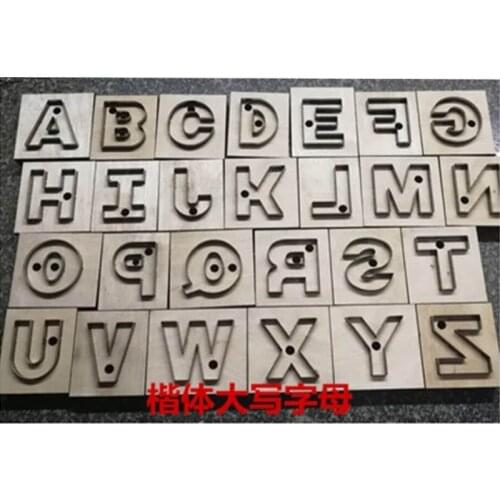 26 letters Japan Steel Blade Rule Die Cut Steel Punch 26 letters Cutting Mold Wood Dies for Leather Cutter for Leather Crafts