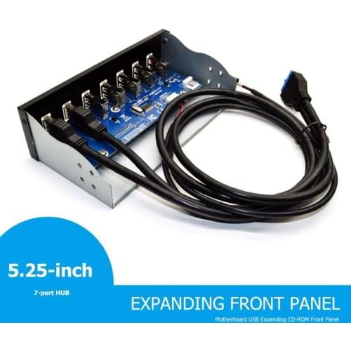 5.25 inch HUB 19 Pin to 2 USB 3.0+4 USB 2.0+BC1.2 Optical Drive Front Panel