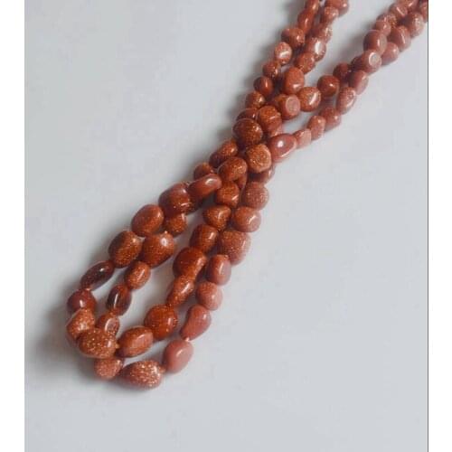 6-9MM 110Pcs-2strands/pack Natural Gold Sand Semi-precious Stone Bead Natural Stone Jewelry Loose Beads Jewellery Strands