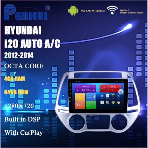 Car DVD For Hyundai i20 ( 2012-2014)Auto A/C Car Radio Multimedia Video Player Navigation GPS Android 10.0 Double Din