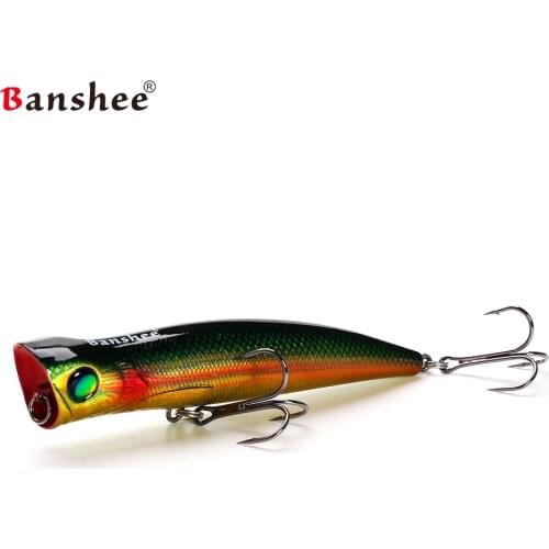 Banshee Popper For Fishing Lure Topwater Rattling Baits Hard Wopper Poppers Pike Perch Bass Artificial Floating Wobblers 84mm 8g