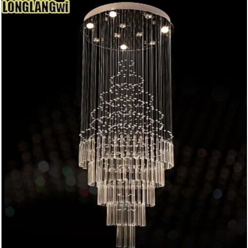 Large Modern LED Crystal Chandeliers Lights penthouse stair hall lamp living room lamp lighting atmosphere Hotel KTV