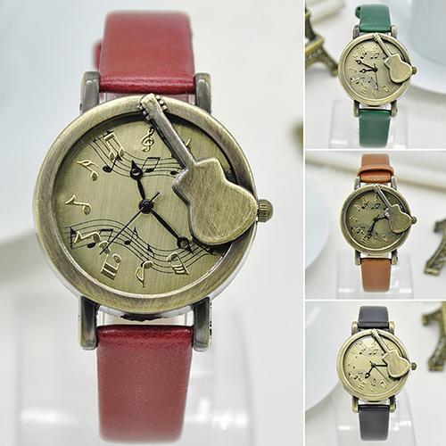 Watch women 2018 New Men Women Vintage Guitar No Number Pointer Note Dial Casual Quartz Wrist Watch reloj mujer New Ladies Dress