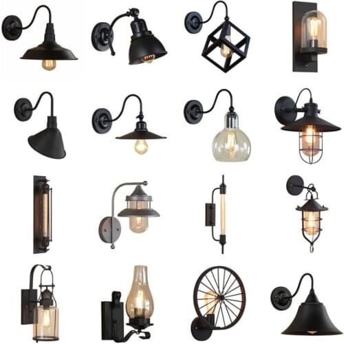 American style retro industrial style decorative wall lamp bar restaurant cafe Internet cafe corridor balcony iron wall lamp