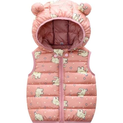 Child Waistcoat Children Outerwear Winter Coats Kids Clothes Warm Hooded Cotton Baby Girls Lovely Vest Chaleco Mujer Invierno