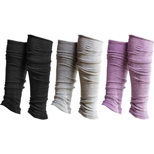 Womens Plain Cotton Leggings 80s Leg Warmers Fancy Party Dance P