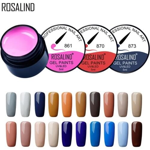 ROSALIND Gel Lacquer 5ml Pure Colors UV Nail Gel Varnish Manicure DIY French Nail Art Polish Design Long-last Nail Painting Gel
