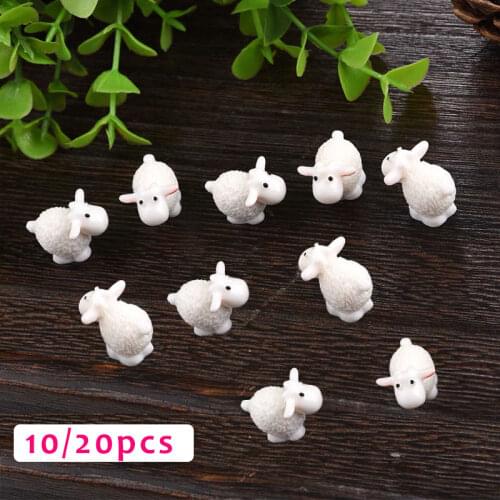 Mini Sheep Animals Home Micro Fairy Garden Figurines Miniatures Home Garden Decor DIY Accessories 10 pcs/lot