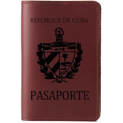 Cuba Passport Cover case card holder wallet Personalised engrave name and phone number Cuban Genuine Leather Passport Holder