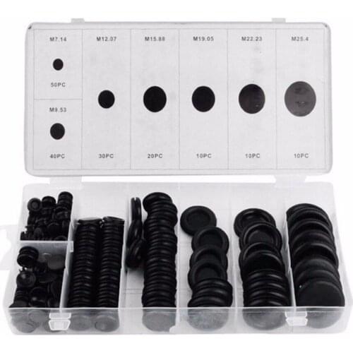 OOTDTY Black 170 Rubber Grommet Assortment Firewall Hole Plug Set Electrical Wire Gasket Kit 12x10x3cm