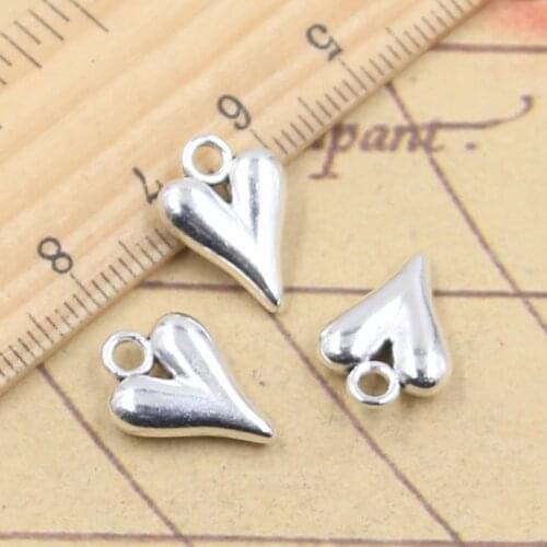 20pcs Charms Lovely Heart 16x11mm Tibetan Silver Color Pendants Antique Jewelry Making DIY Handmade Craft