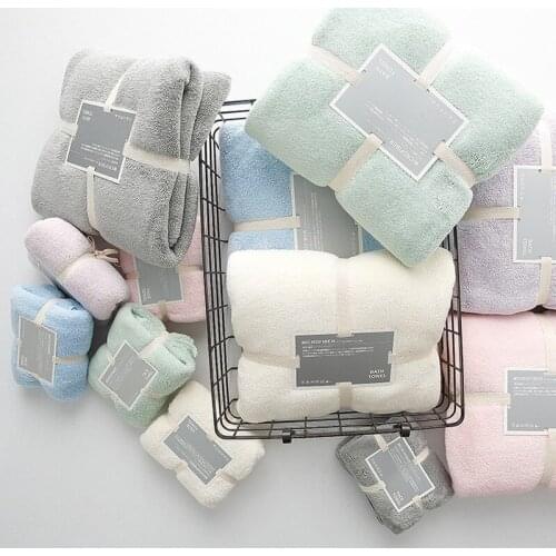 80*34cm Multicolor Towel Household Bathroom Towel Microfiber Solid Quickly Dry Hair Towel Womens Face Towel Absorbent Towels