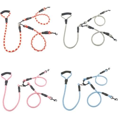 Dual Headed Pet Leashes Detachable Dogs Traction Rope One Drag Two Wear Puppy Chain Double Head for Small Large Pet Cat Dog