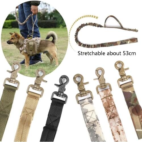 Dog Leash Tactical Military 2 Handle Pet Lead Belt Training Running Dogs Leash For Dog Elastic Leads Rope For Medium Large Dogs