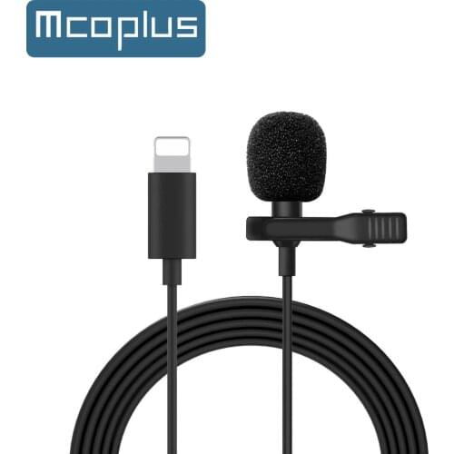 Mcoplus Mini Professional Lavalier Lightning jack Microphone Microfone for iPhone XS XR X /11/11 Pro /12 /12 pro max / 8 /8 Plus