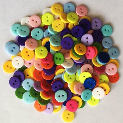 100~600Pcs Mix Colors 6MM 9MM 11MM 12MM Resin Buttons 2 Holes DIY Scrapbooking Kids Garment Dolls Sewing Accessories