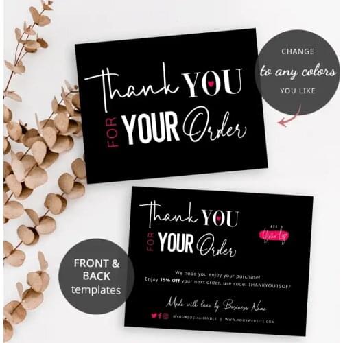 Thank You For Your Order Insert Black & Neon