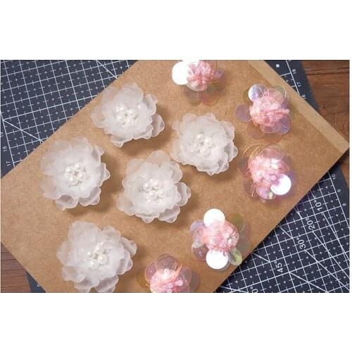 Hand-stitched handmade diy flowers shoes patch cloth stickers clothing hat beads decorative flower accessories