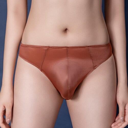 Sexy Women See Through Underwear Stretch Oil Shiny Glossy Panties Briefs Low-waisted Seamless Knickers Pants Body Shapewear Lady