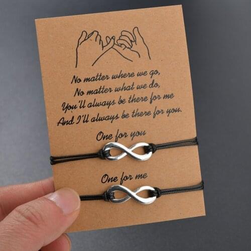 YADA Gifts Lucky 8 Word Couples Bracelets&Bangles For Men Women Braided Leather Rope Bracelets Crystal Jewelry Bracelet BT200227