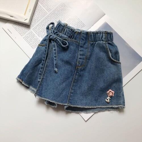 Toddler Girl Culottes Fashion Korean Denim Shorts Skirt Fake Two Pieces Children Skirt 2020 Summer Baby Child Skirts New Arrival